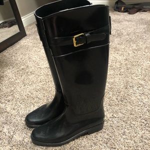 Women’s Ralph Lauren Black Tall Rain Boots